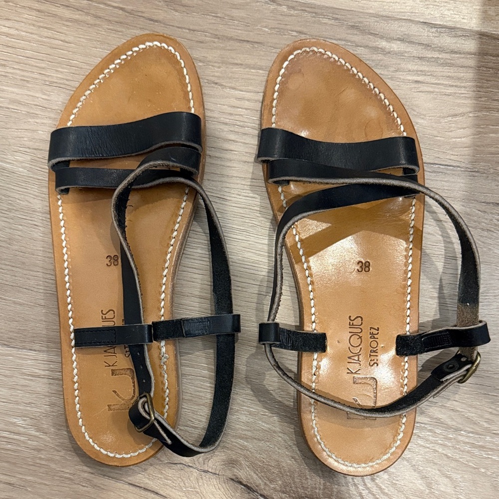 Stylish Black Leather Sandals